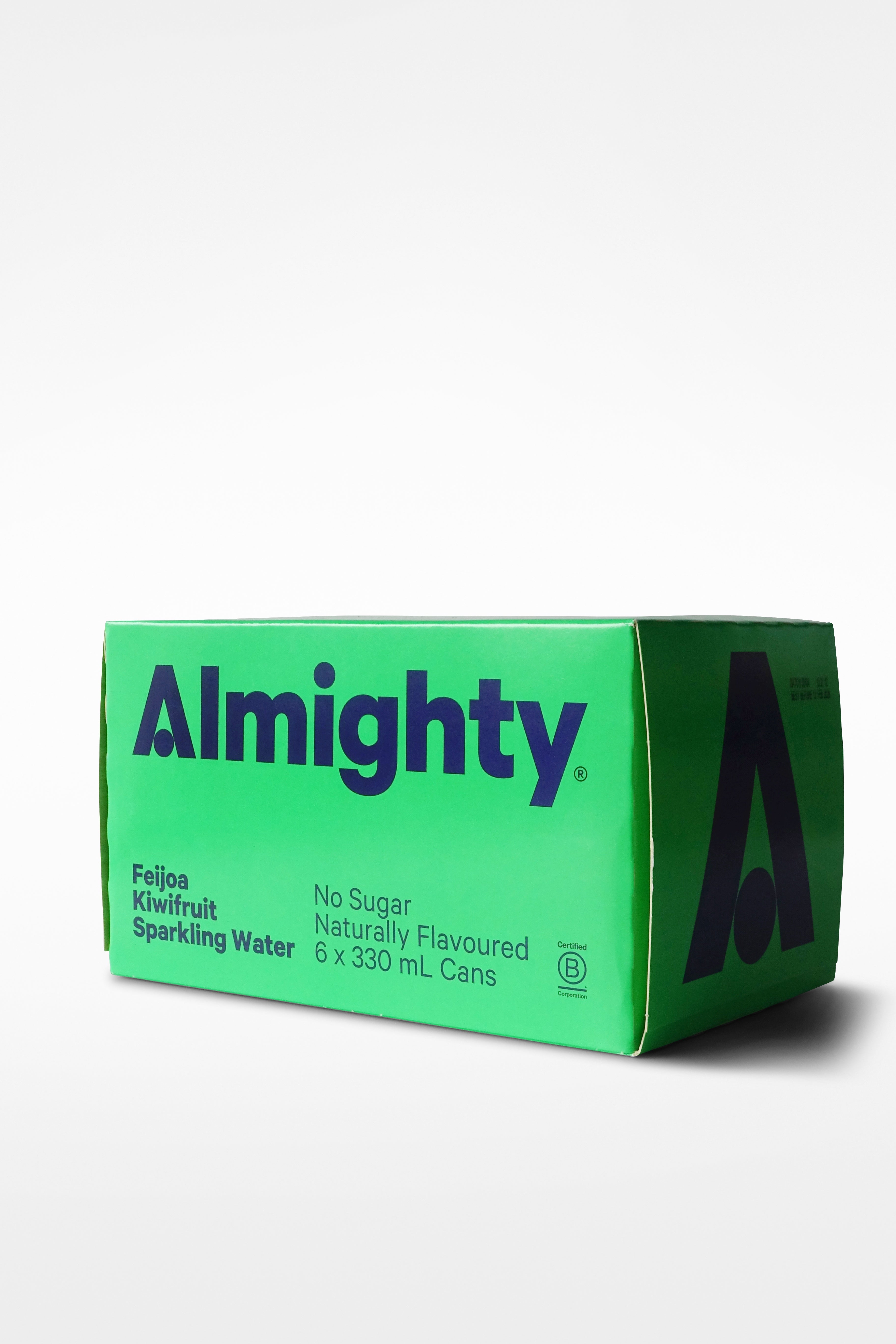 Almighty Feijoa & Kiwifruit Sparkling Water 330ml 6 Pack