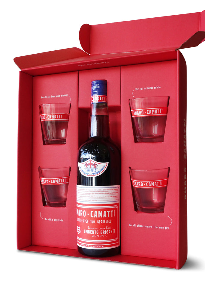 Sangallo Amaro Camatti 1L & 4 Tumblers Gift Set